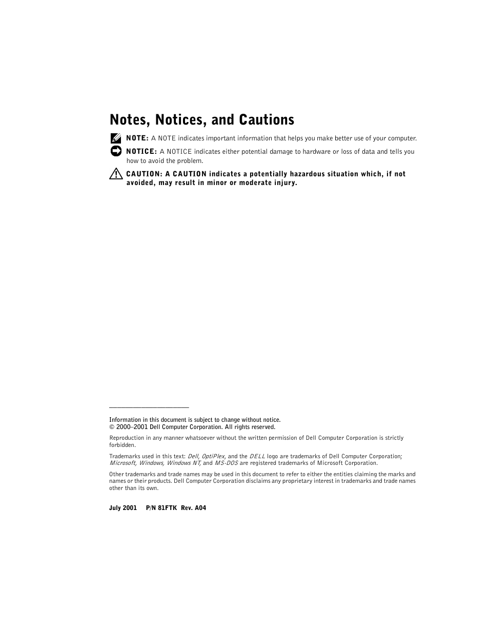 Dell OptiPlex GX240 User Manual | Page 6 / 121