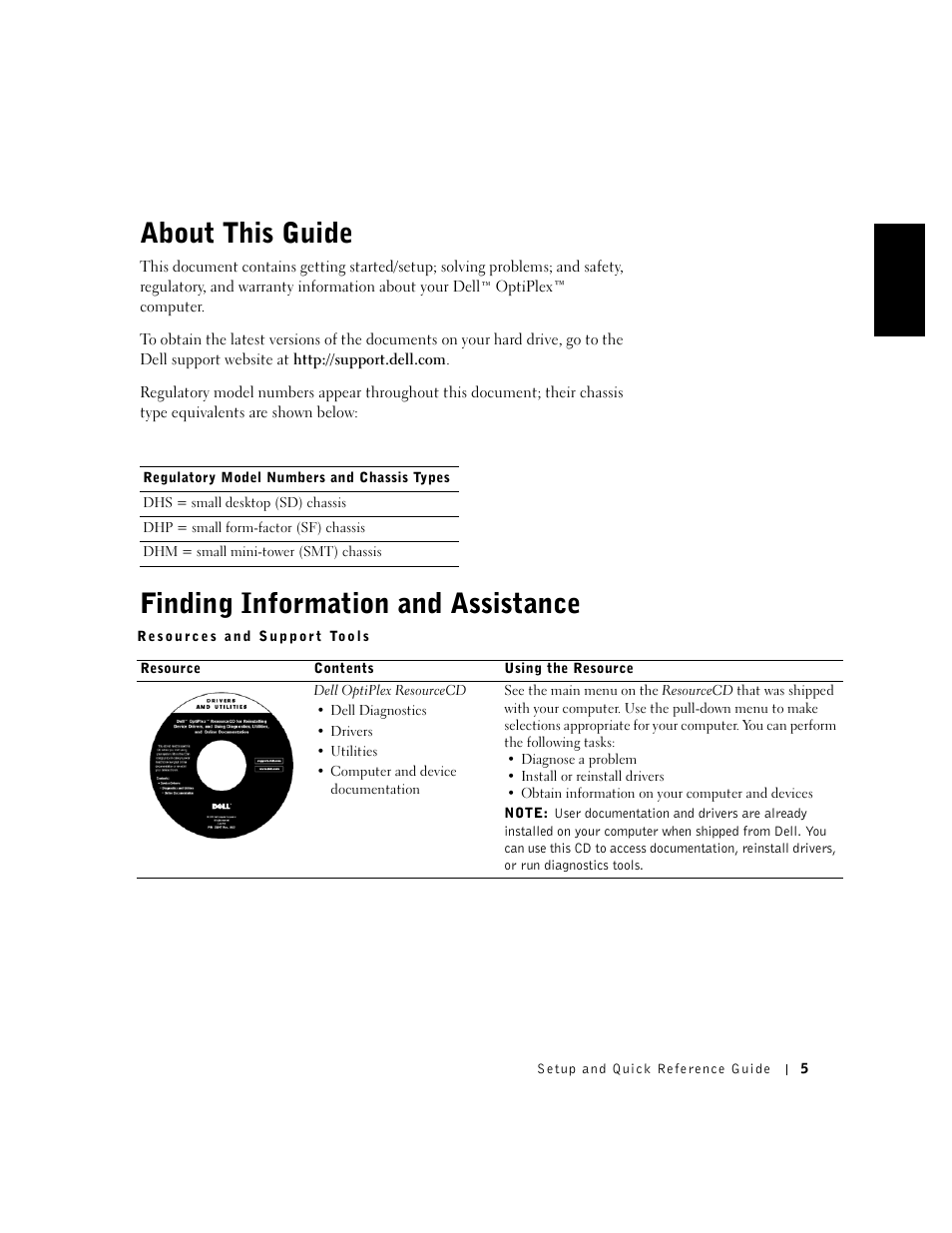 About this guide, Finding information and assistance, English | Dell OptiPlex GX240 User Manual | Page 7 / 121