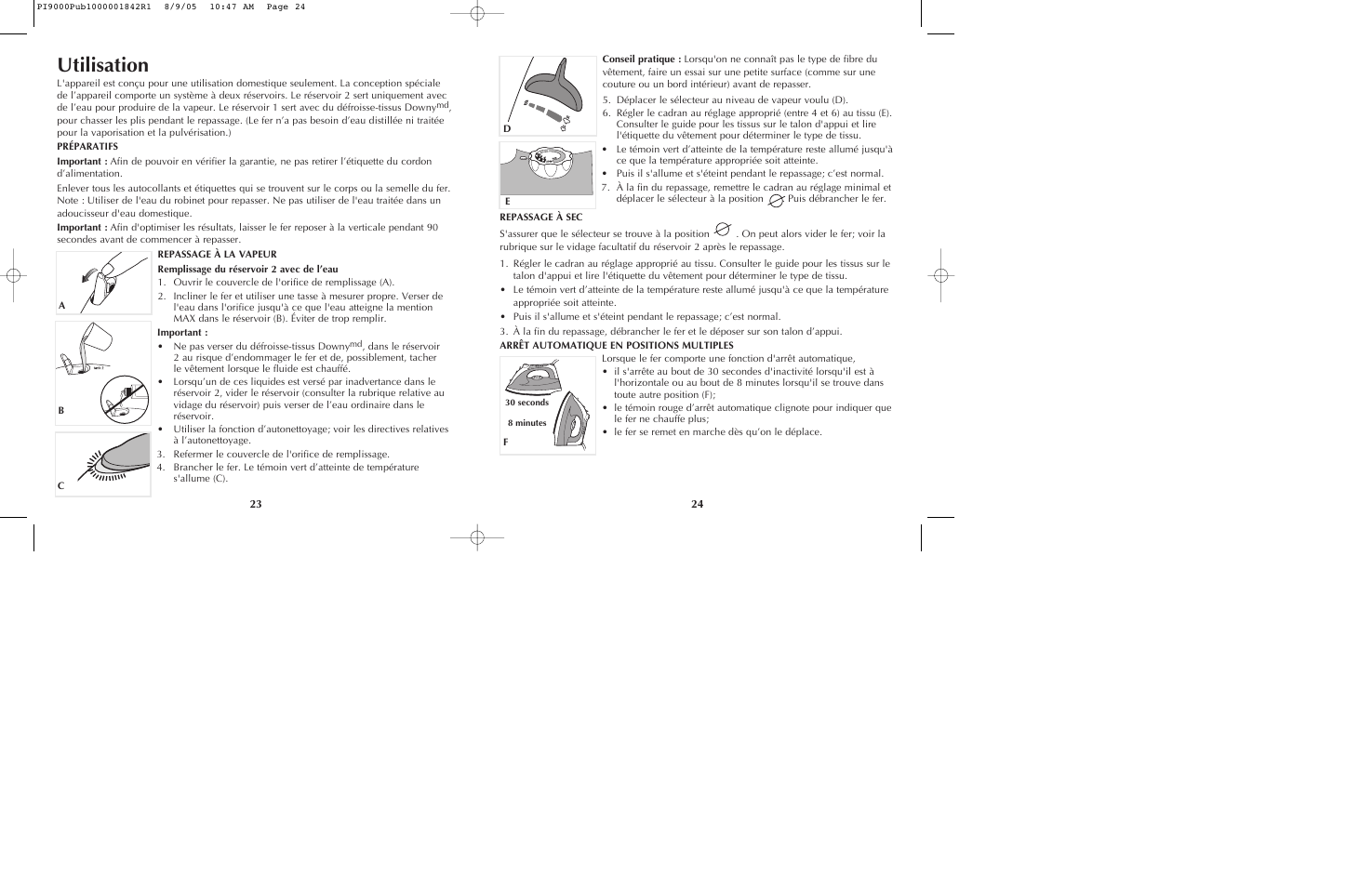 Utilisation | Black & Decker PI9000 User Manual | Page 13 / 19
