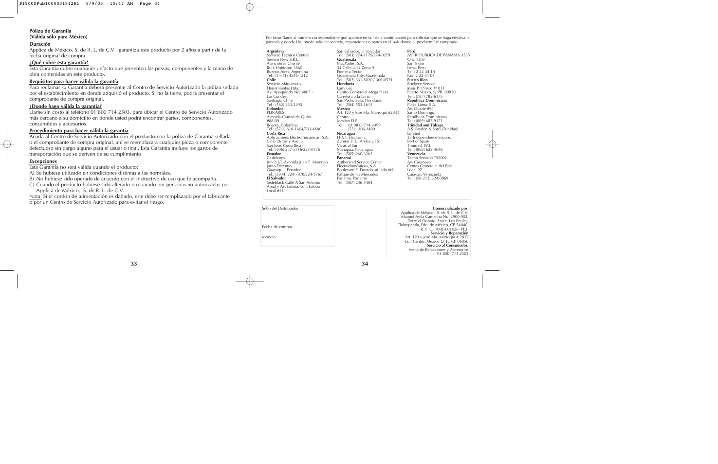 Black & Decker PI9000 User Manual | Page 18 / 19