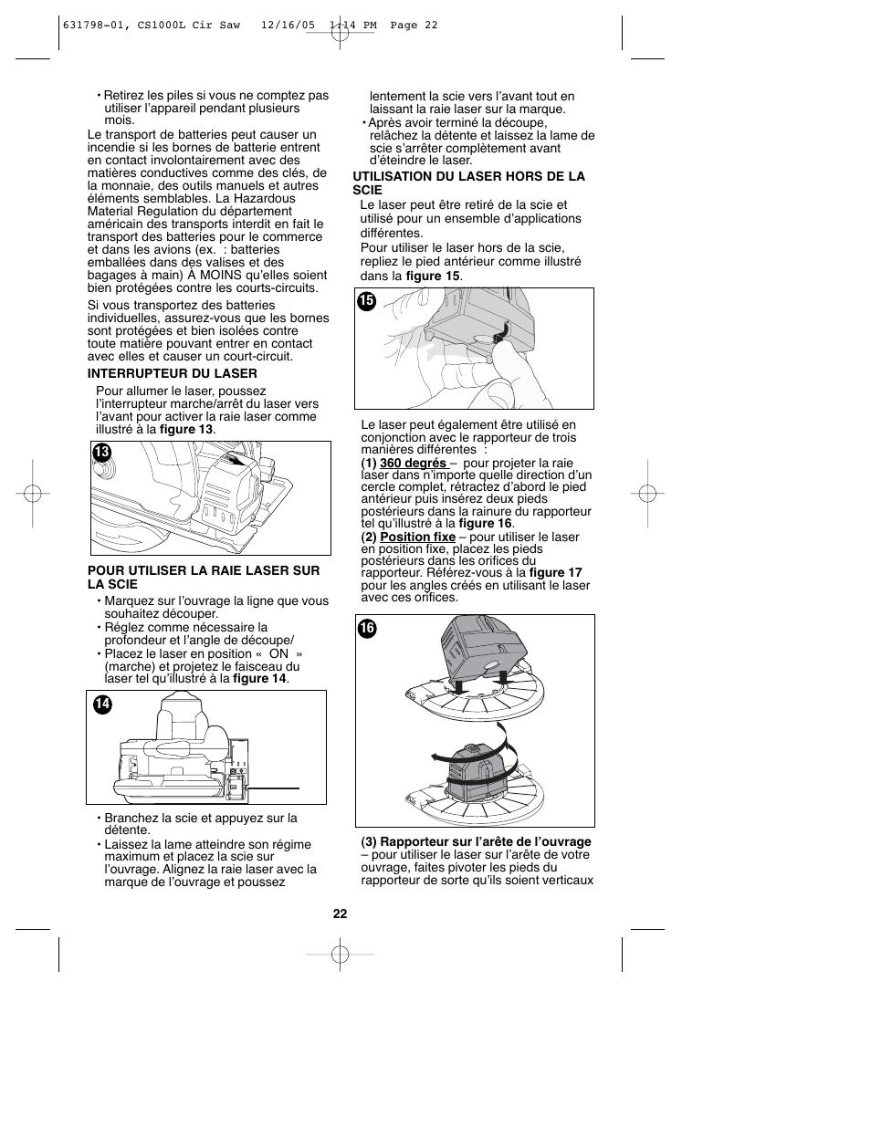 Black & Decker CS1000L User Manual | Page 22 / 38