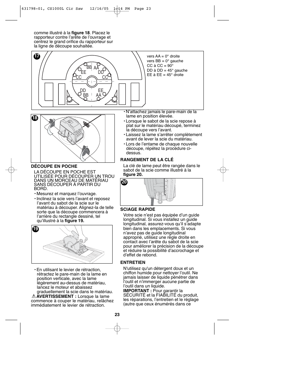 Black & Decker CS1000L User Manual | Page 23 / 38