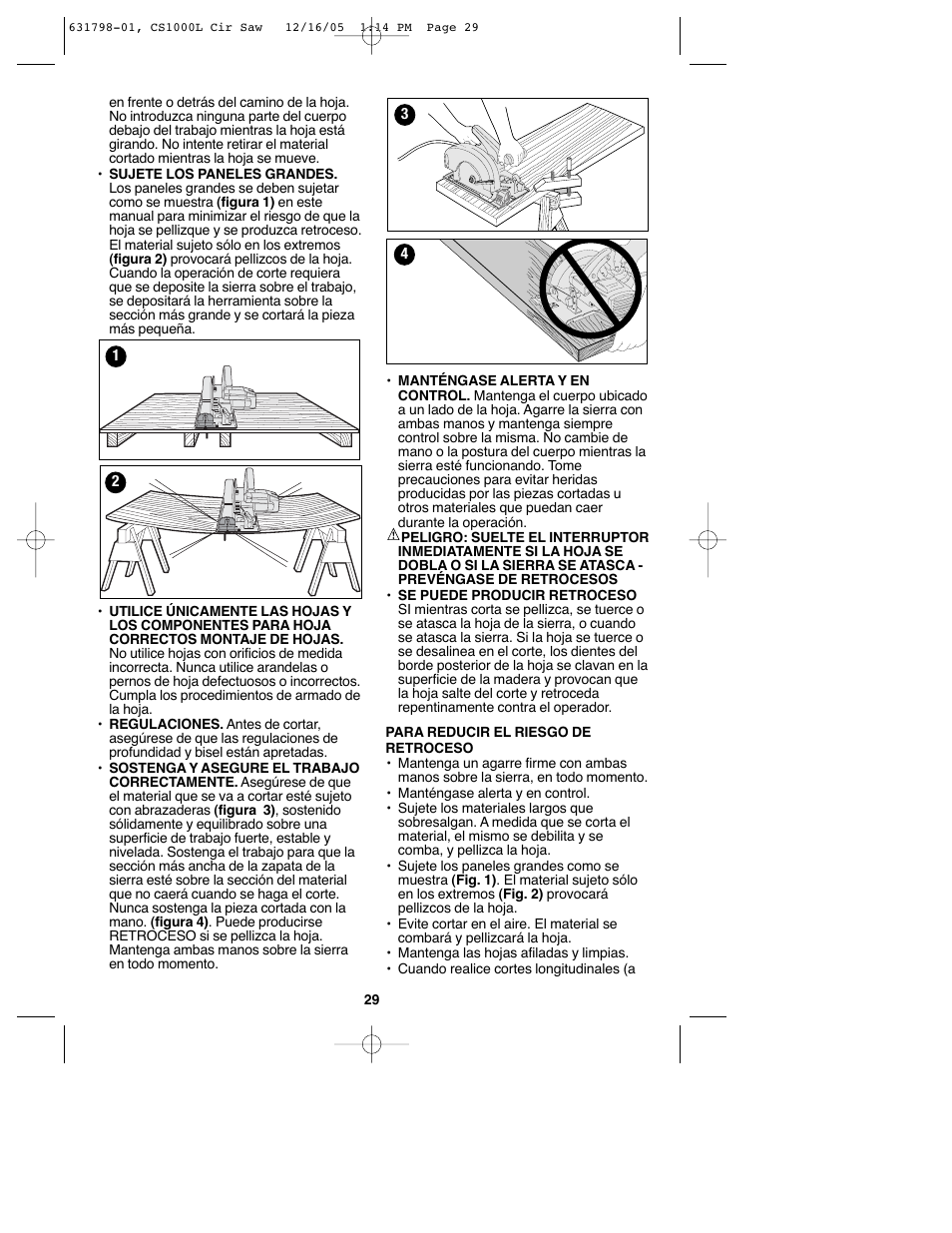 Black & Decker CS1000L User Manual | Page 29 / 38