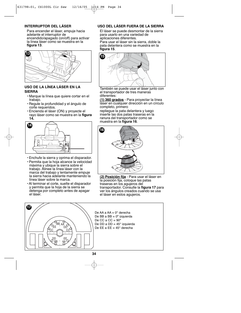 Black & Decker CS1000L User Manual | Page 34 / 38