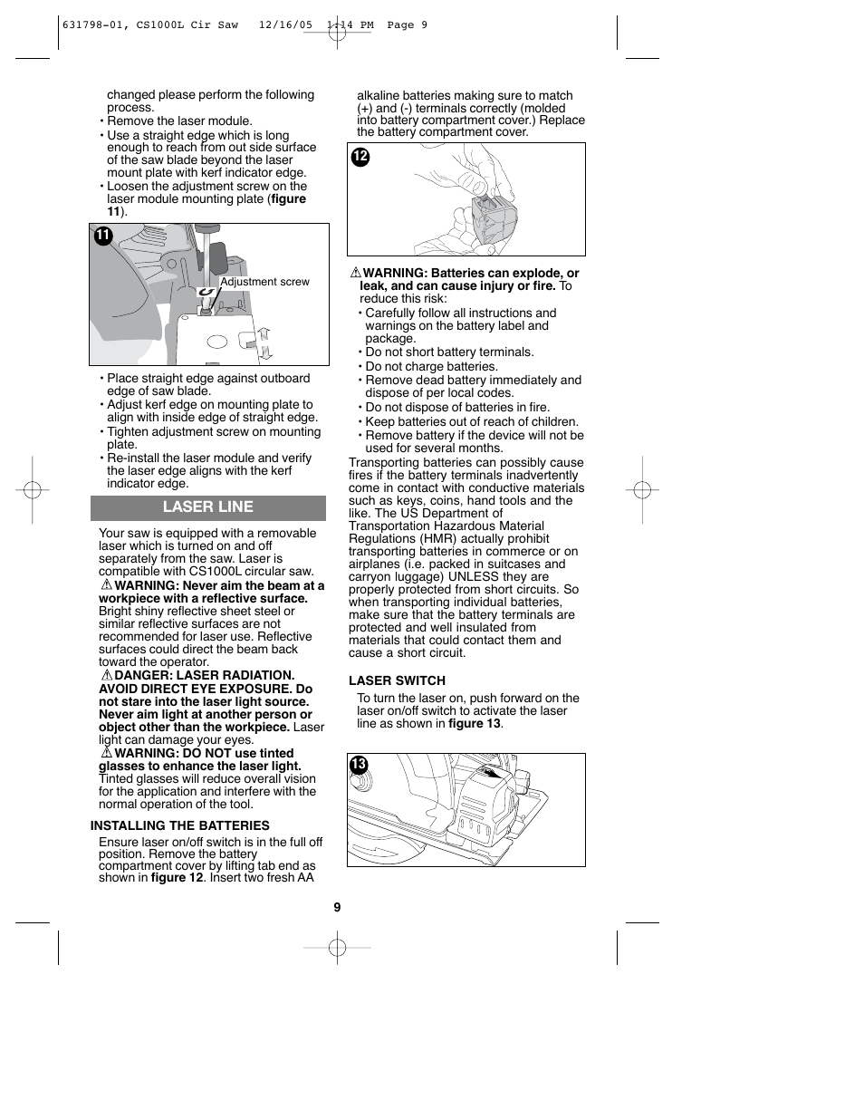 Black & Decker CS1000L User Manual | Page 9 / 38