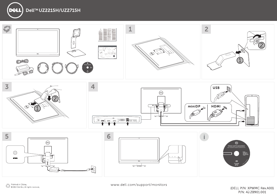 Dell UZ2215H Monitor User Manual | 1 page