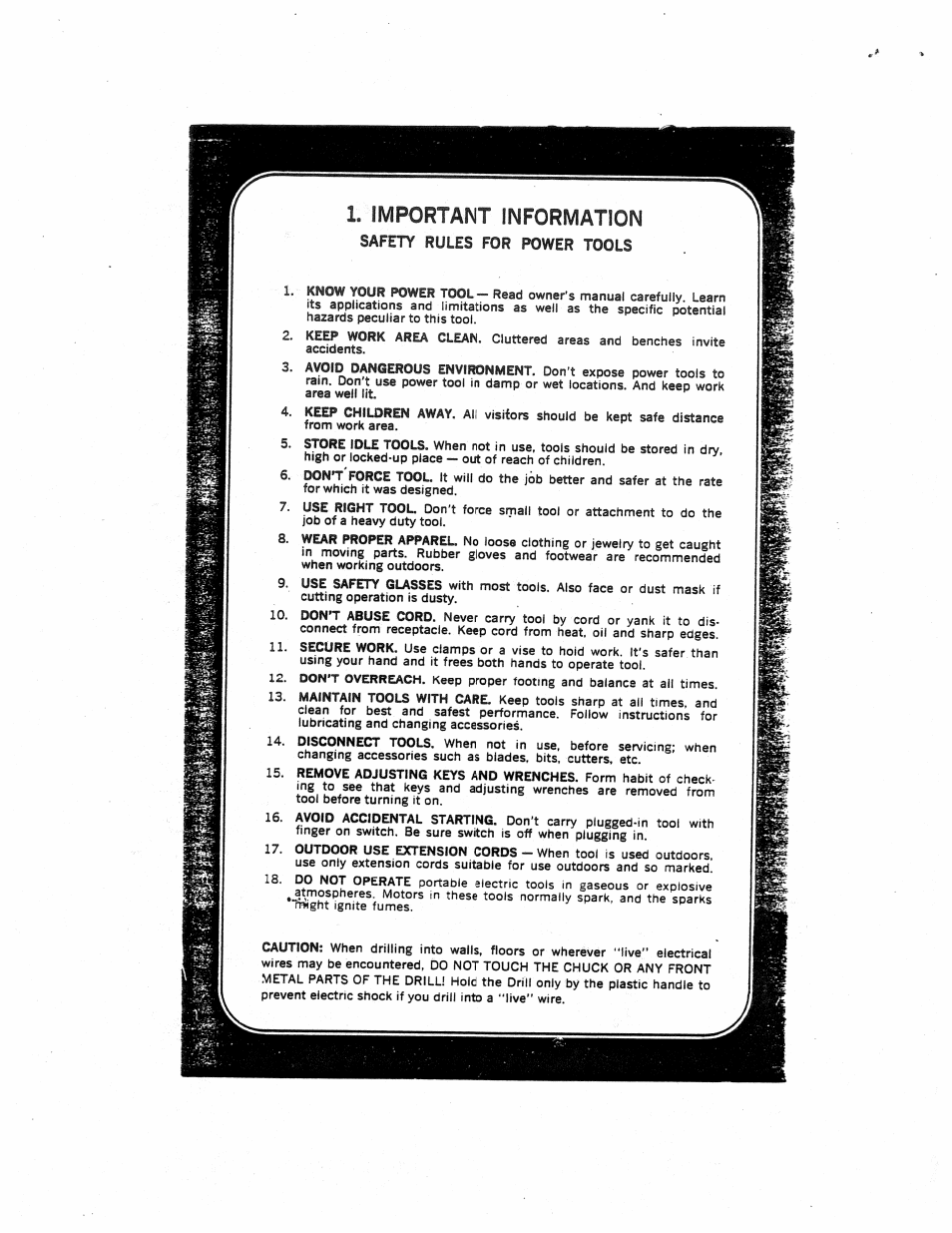 Safety rules for power tools, Important information | Black & Decker 7114 User Manual | Page 2 / 6