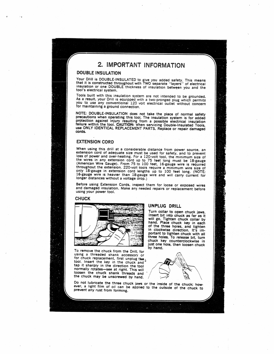 Chuck, 2o important information | Black & Decker 7114 User Manual | Page 3 / 6
