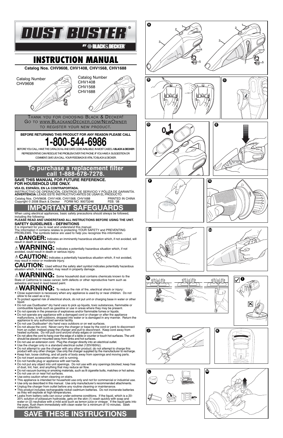 Black & Decker DustBuster CHV1408 User Manual | 5 pages
