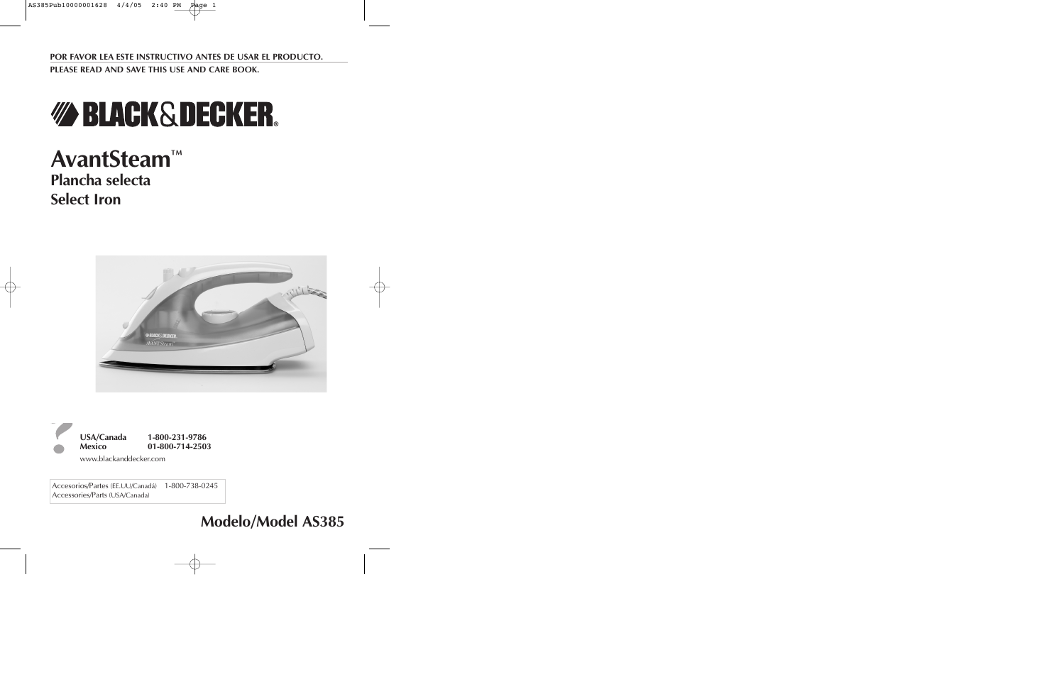 Black & Decker AS385 User Manual | 11 pages