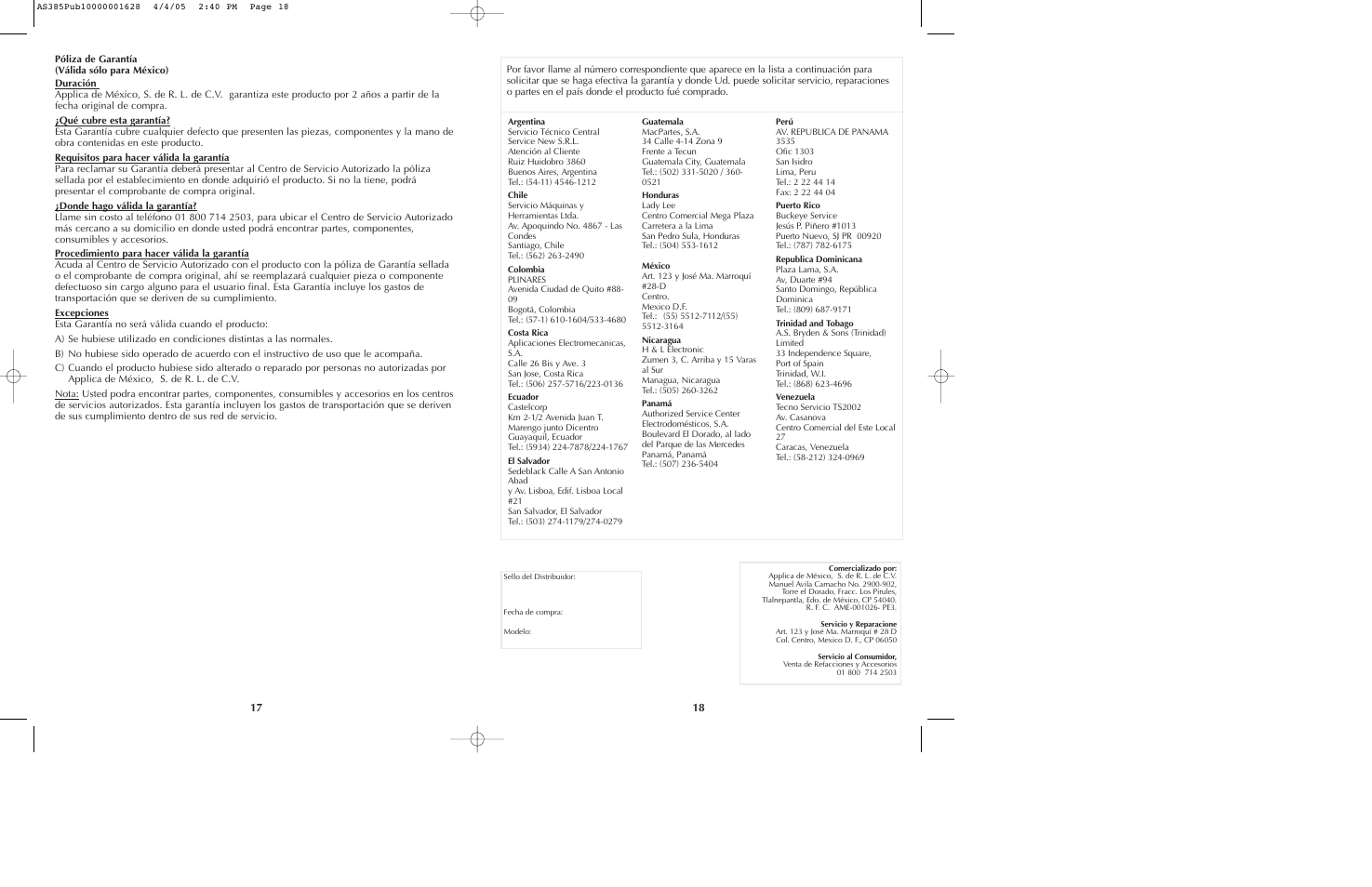 Black & Decker AS385 User Manual | Page 10 / 11