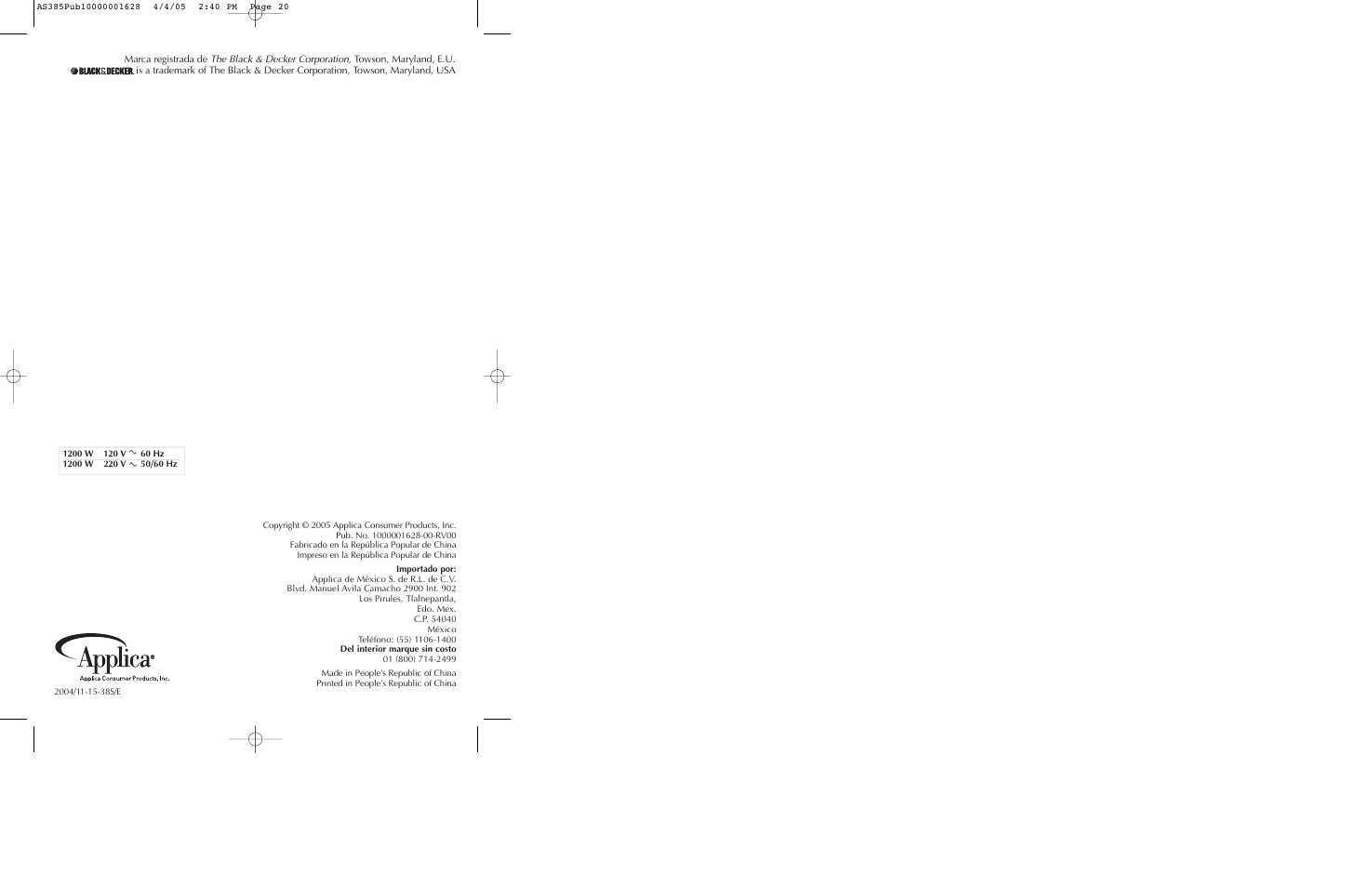 Black & Decker AS385 User Manual | Page 11 / 11
