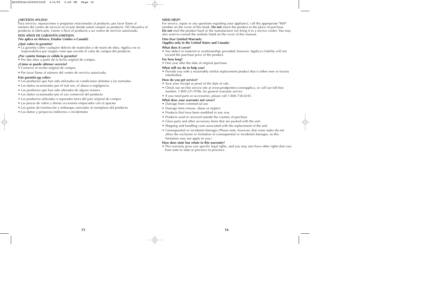 Black & Decker AS385 User Manual | Page 9 / 11