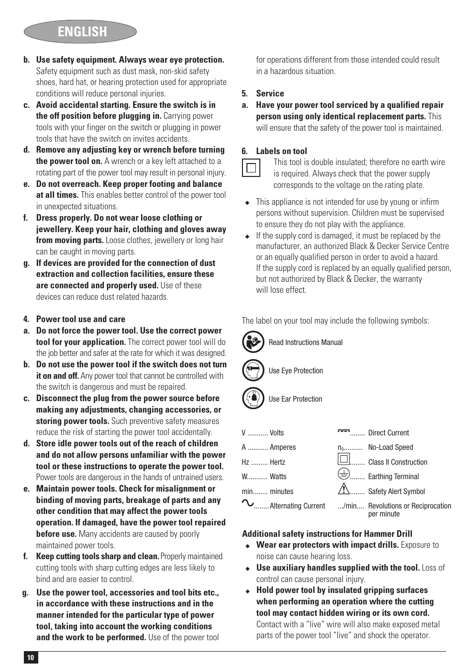 English | Black & Decker Linea Pro TM650 User Manual | Page 10 / 12