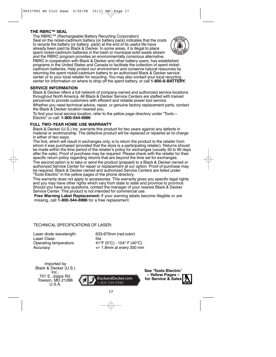 Black & Decker 90537965 User Manual | Page 17 / 56