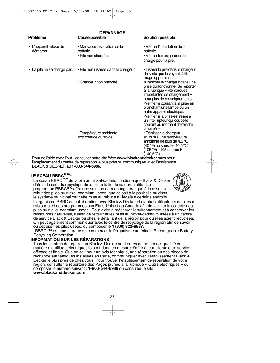 Black & Decker 90537965 User Manual | Page 35 / 56