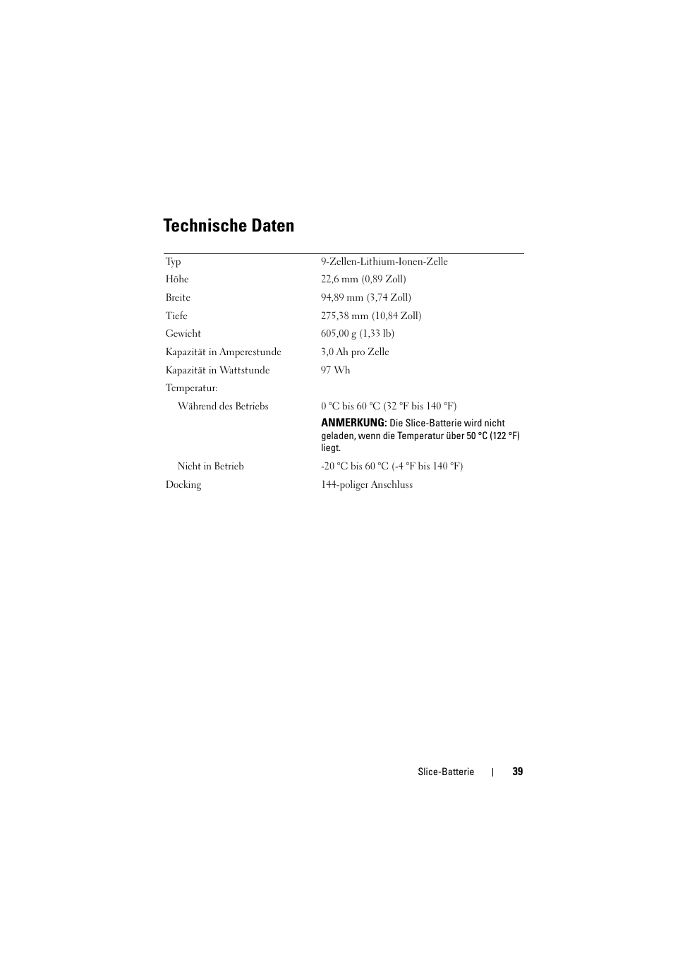 Technische daten | Dell Latitude E5520M (Early 2011) User Manual | Page 41 / 88