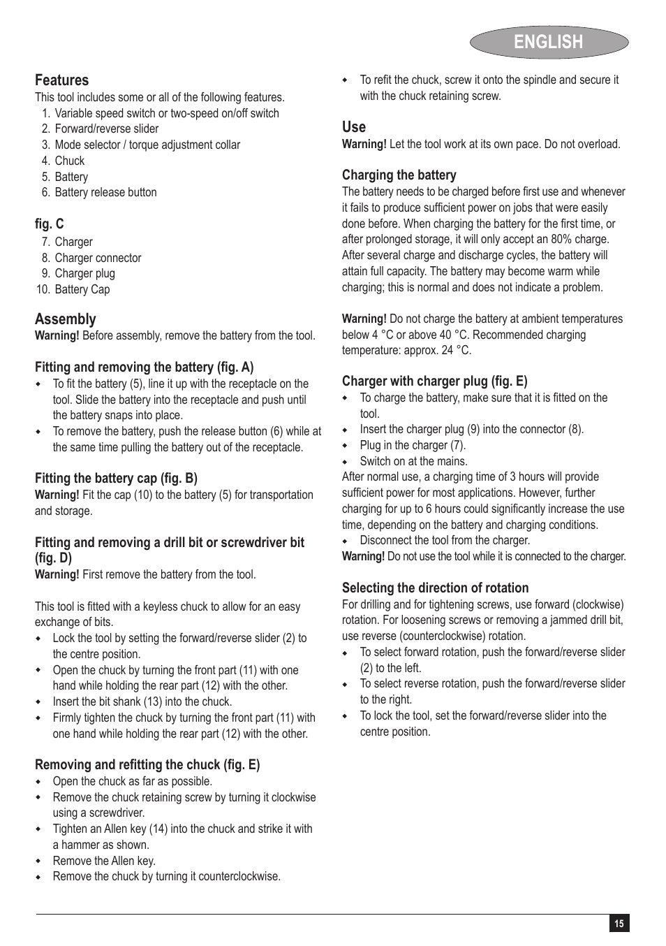 English | Black & Decker GC1200 User Manual | Page 15 / 18