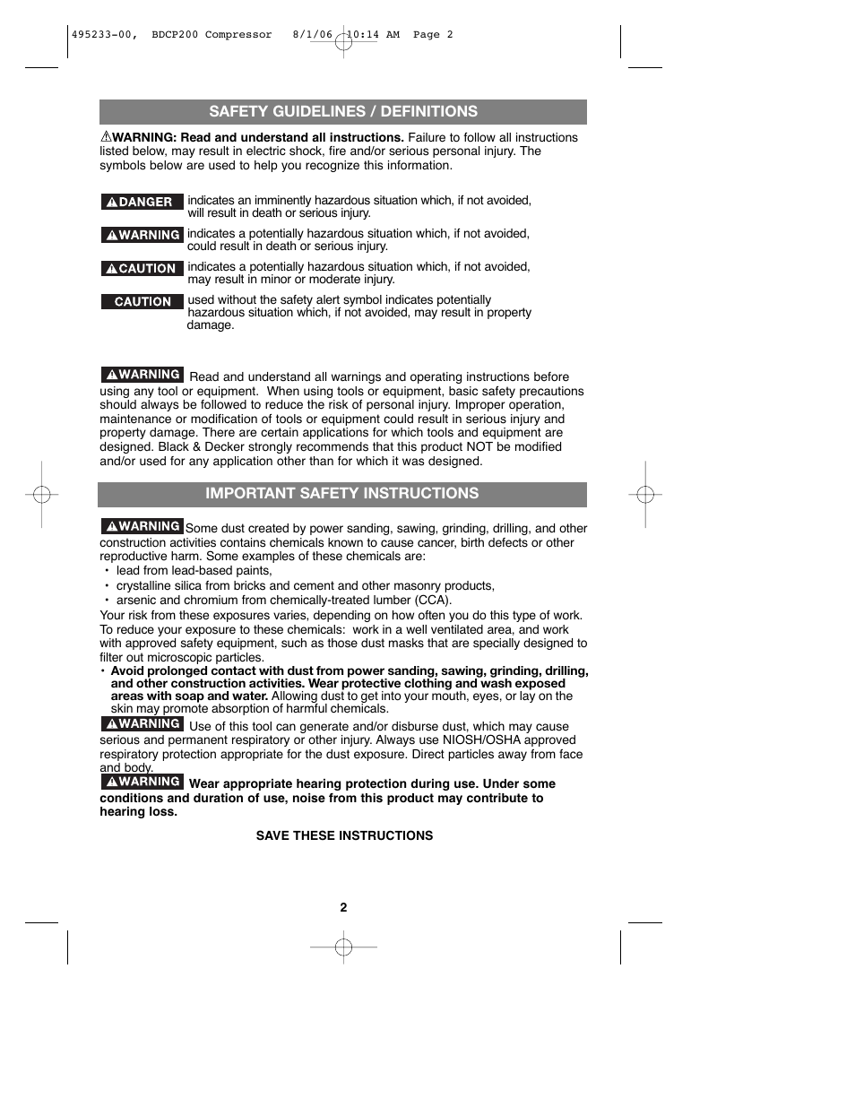 Black & Decker 495233-00 User Manual | Page 2 / 51