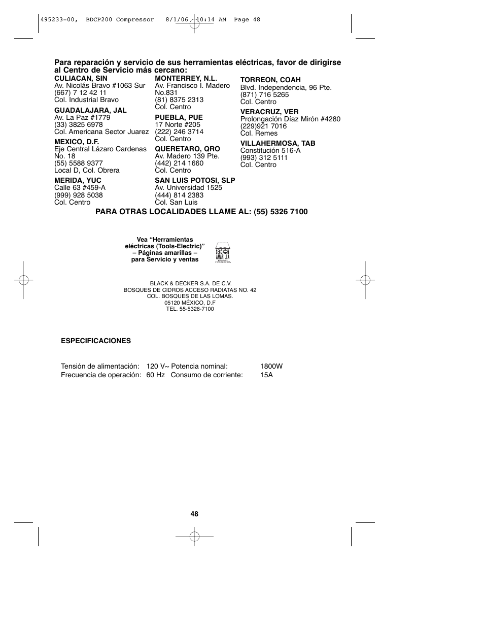 Black & Decker 495233-00 User Manual | Page 48 / 51
