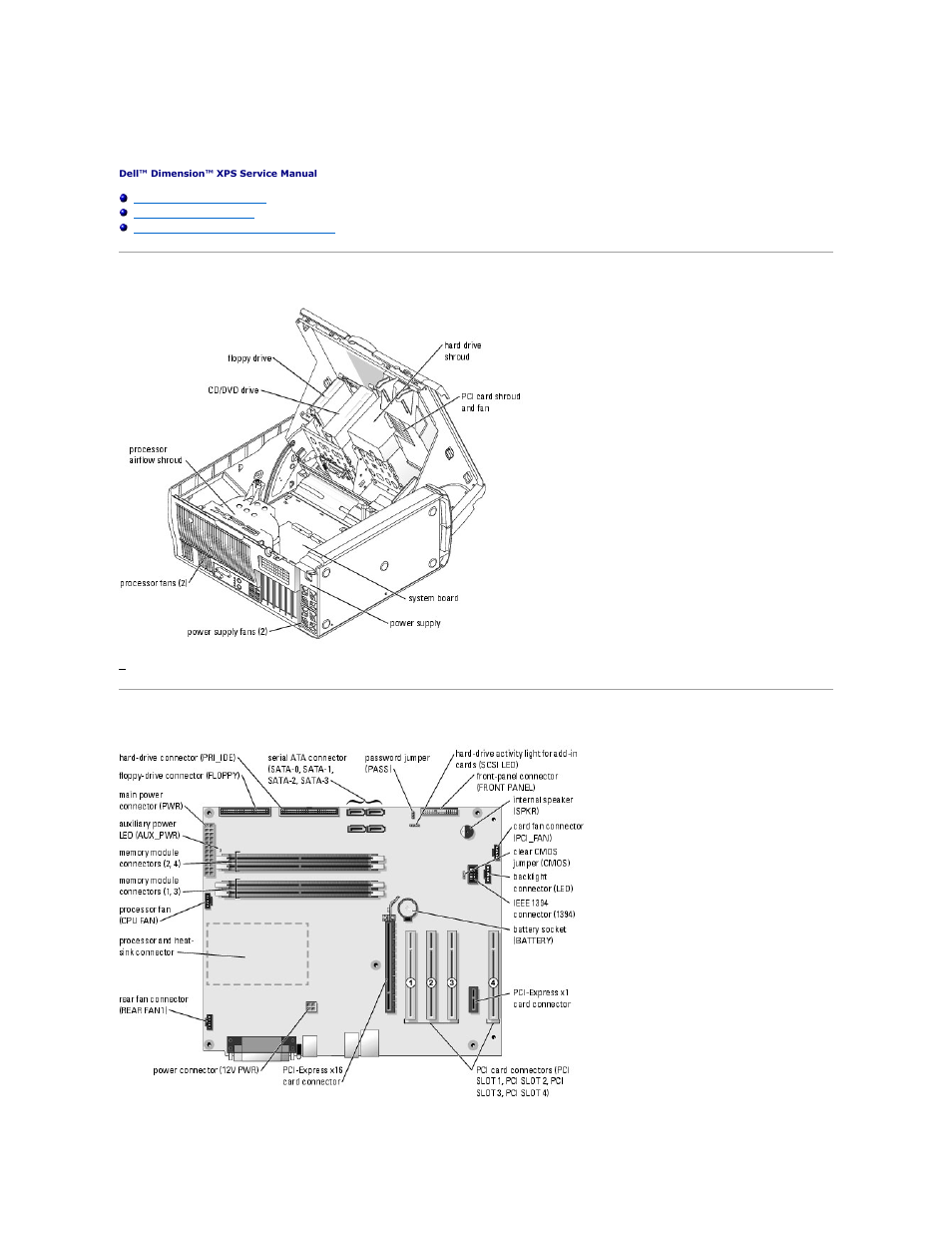 Technical overview, Inside view of your computer, System board components | Dell XPS/Dimension XPS Gen 4 User Manual | Page 50 / 53