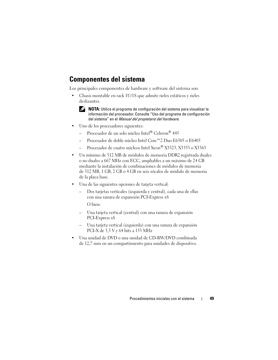 Componentes del sistema | Dell POWEREDGE 300 User Manual | Page 51 / 62