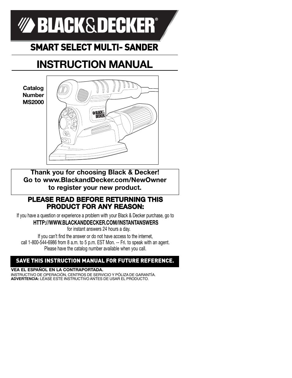 Black & Decker MS2000 User Manual | 36 pages