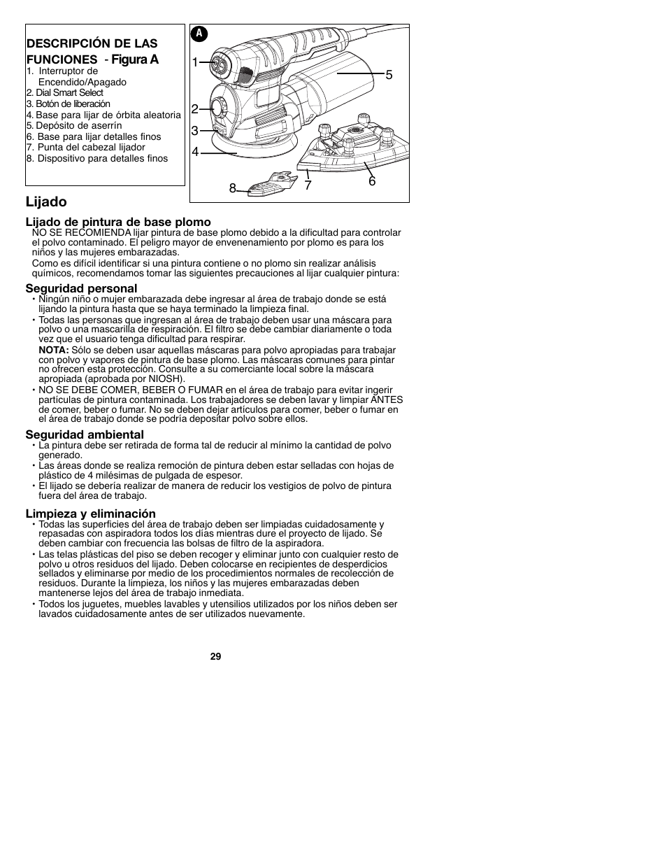 Lijado | Black & Decker MS2000 User Manual | Page 29 / 36