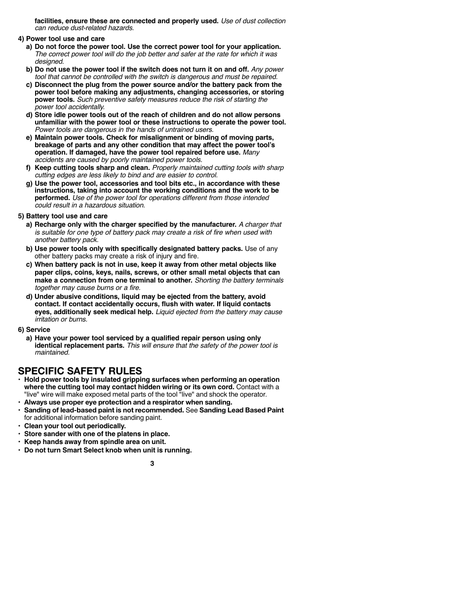 Specific safety rules | Black & Decker MS2000 User Manual | Page 3 / 36