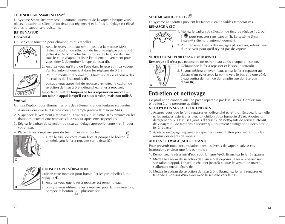 Entretien et nettoyage | Black & Decker F1050 User Manual | Page 11 / 15