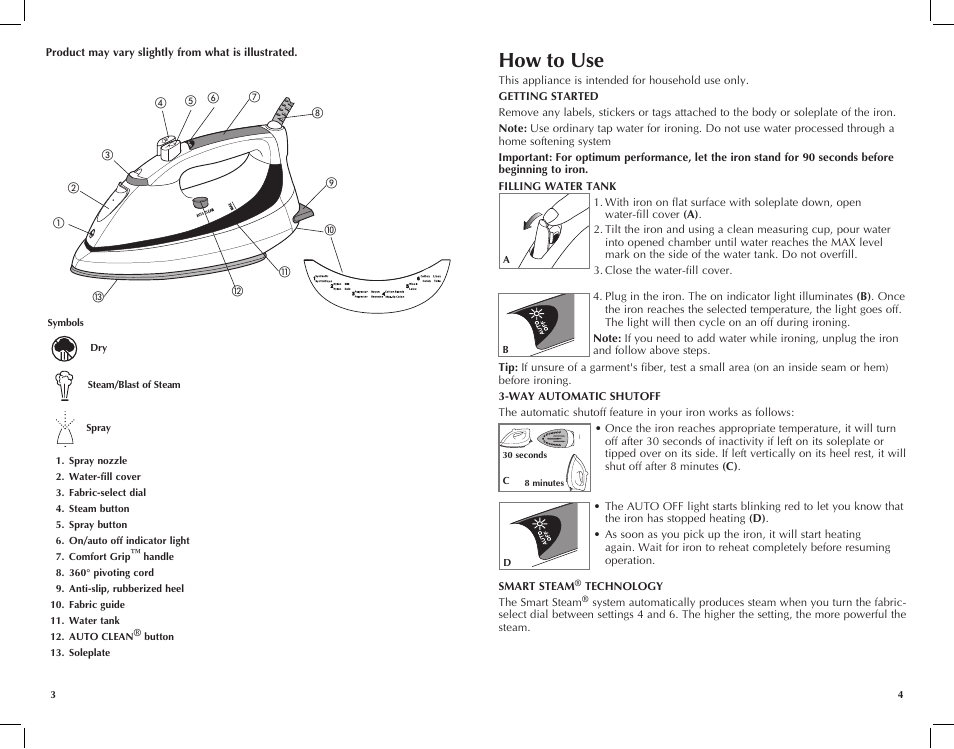 How to use | Black & Decker F1050 User Manual | Page 3 / 15