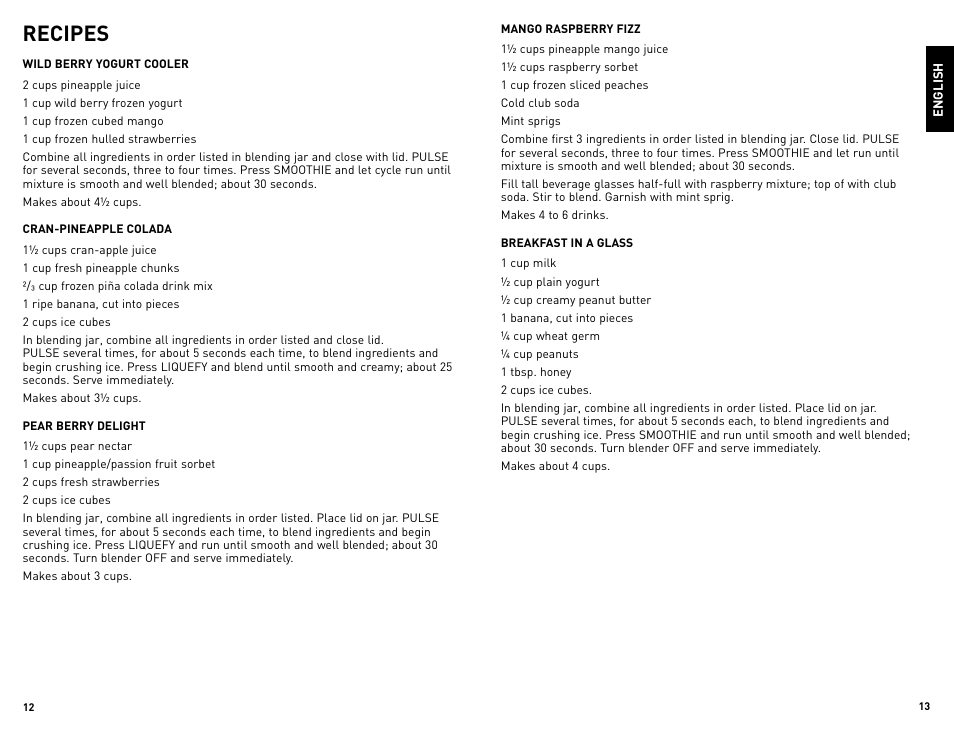 Recipes | Black & Decker CYCLONE BLC12600BUC User Manual | Page 7 / 19