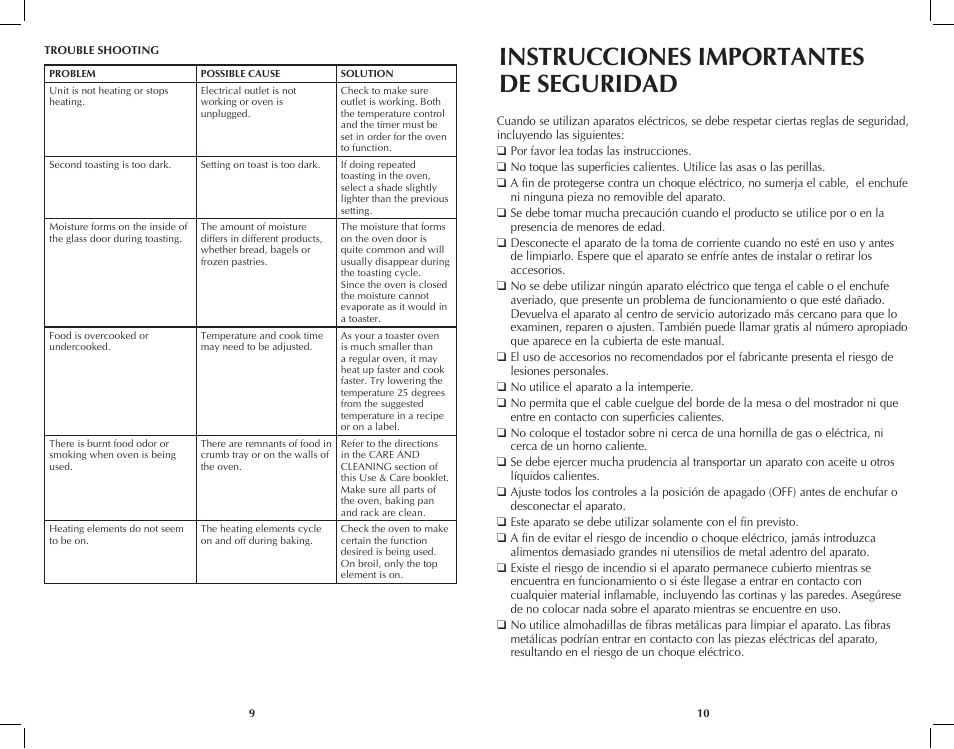 Instrucciones importantes de seguridad | Black & Decker TRO4050B User Manual | Page 6 / 19