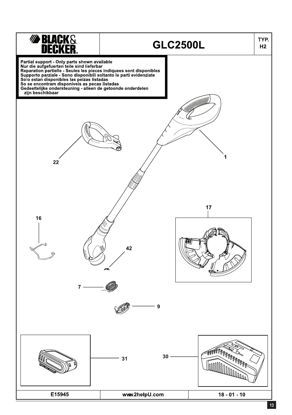 Black & Decker GLC2500L User Manual | Page 13 / 16