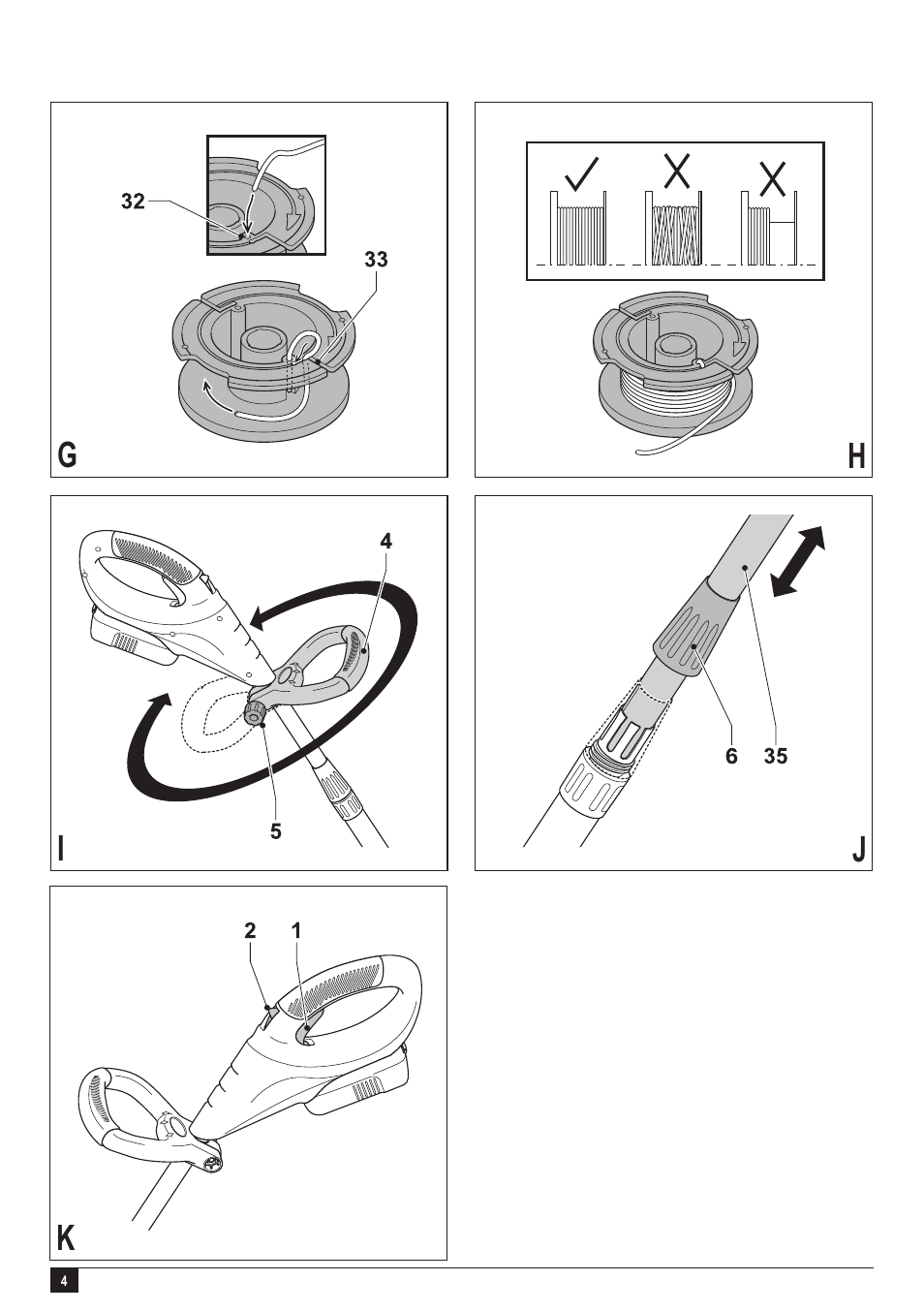 Gh i j k | Black & Decker GLC2500L User Manual | Page 4 / 16