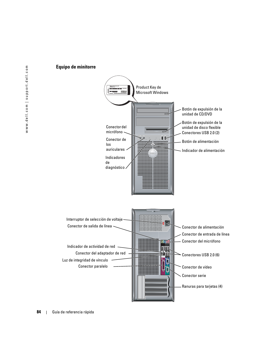 Equipo de minitorre | Dell OptiPlex GX280 User Manual | Page 84 / 108