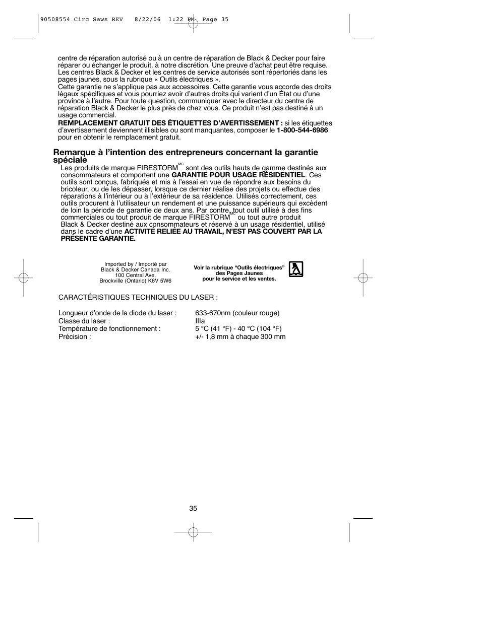 Black & Decker FIRESTORM FS1807CS User Manual | Page 35 / 56