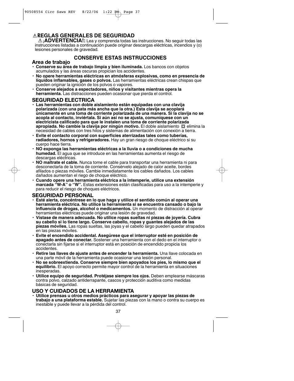 Black & Decker FIRESTORM FS1807CS User Manual | Page 37 / 56