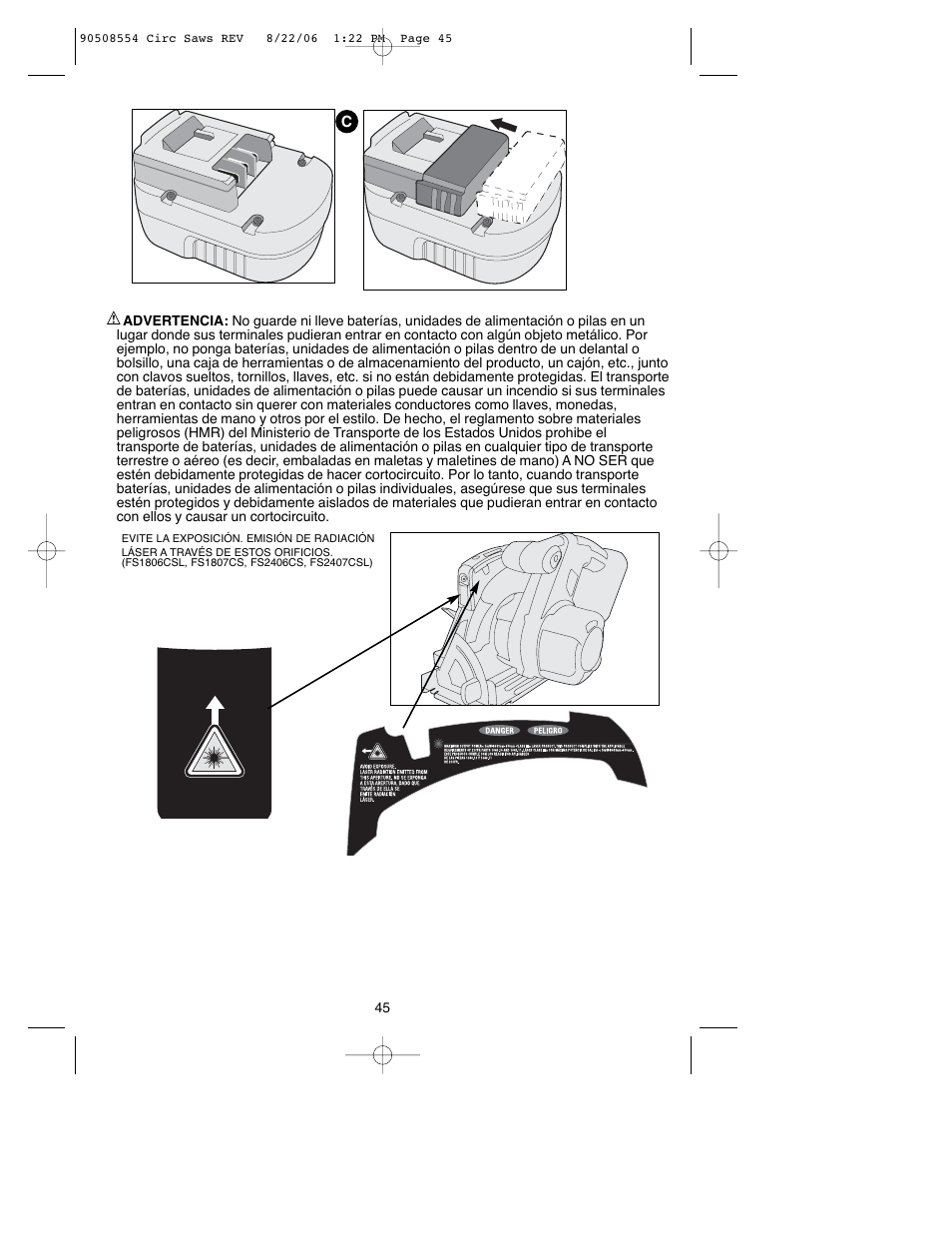Black & Decker FIRESTORM FS1807CS User Manual | Page 45 / 56