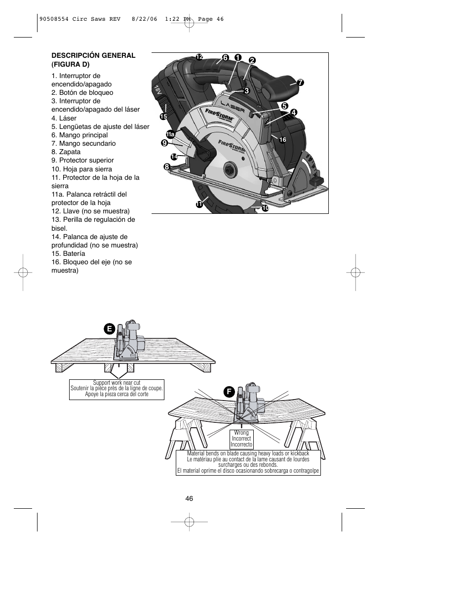 Black & Decker FIRESTORM FS1807CS User Manual | Page 46 / 56