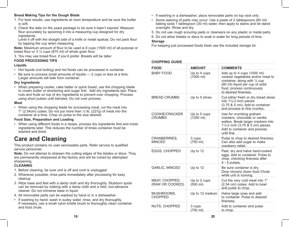 Care and cleaning | Black & Decker PowerPro II FP1611SCKT User Manual | Page 11 / 16