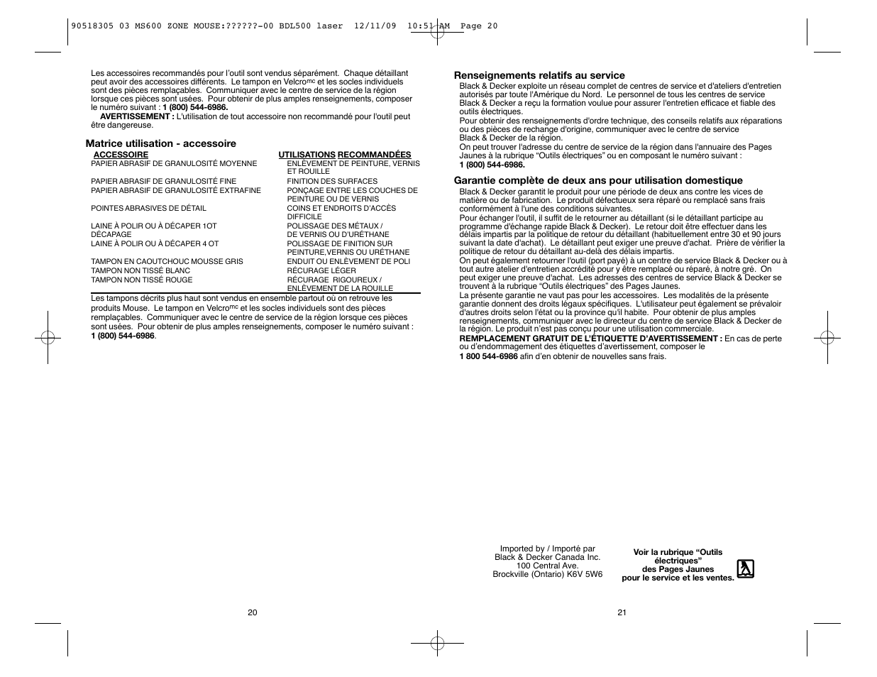 Black & Decker MS600B User Manual | Page 11 / 17