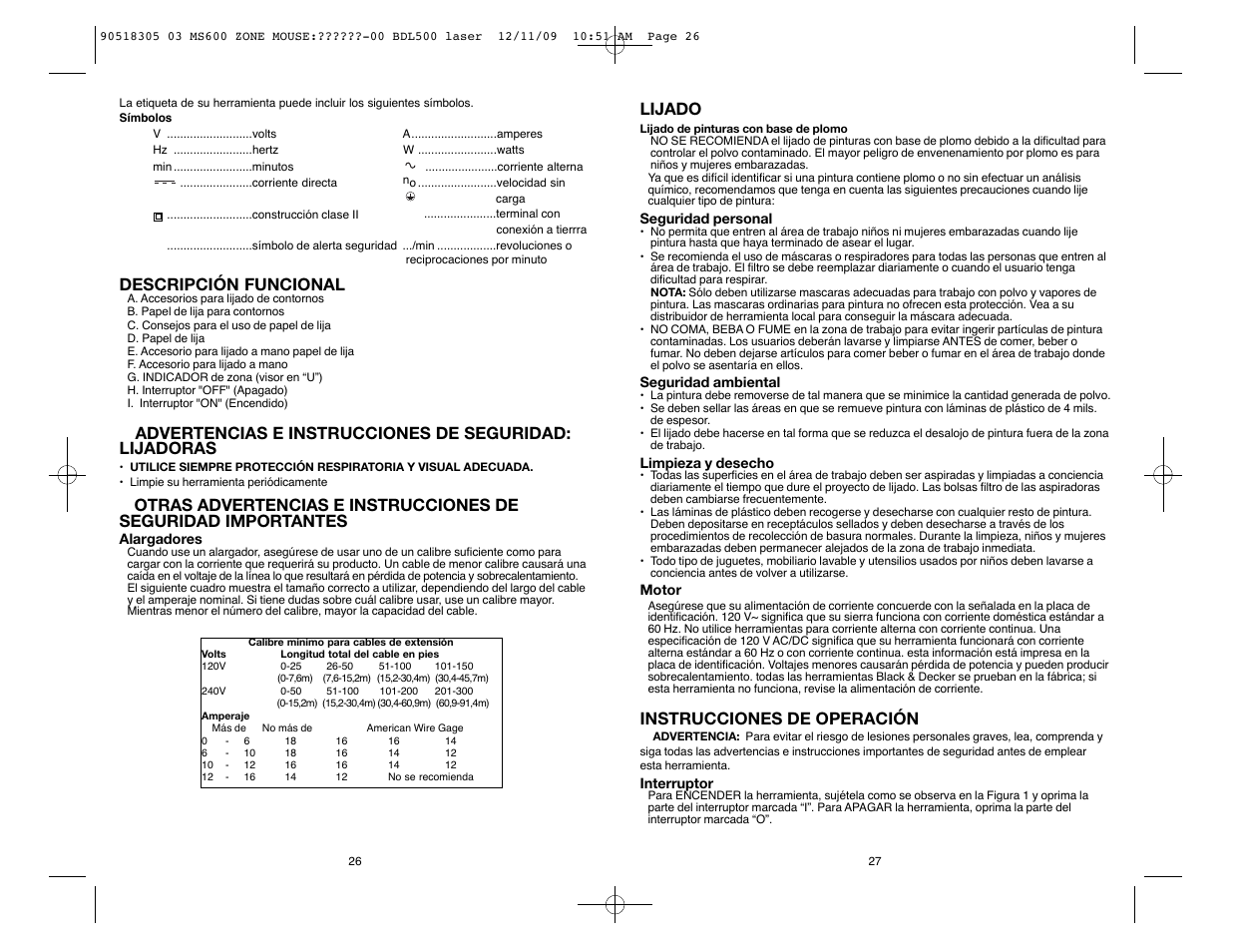 Lijado, Instrucciones de operación, Descripción funcional | Black & Decker MS600B User Manual | Page 14 / 17