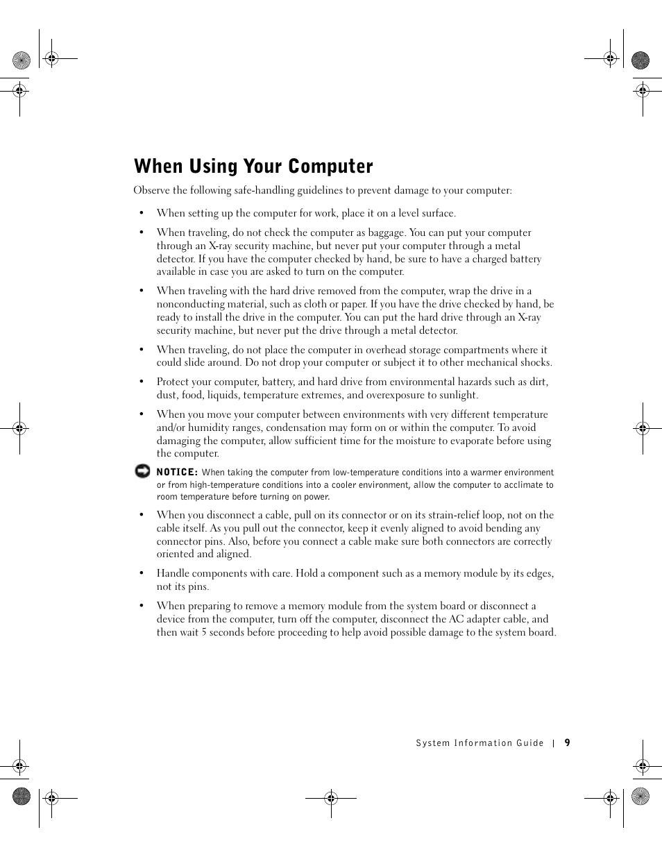 When using your computer | Dell Precision M60 User Manual | Page 11 / 144