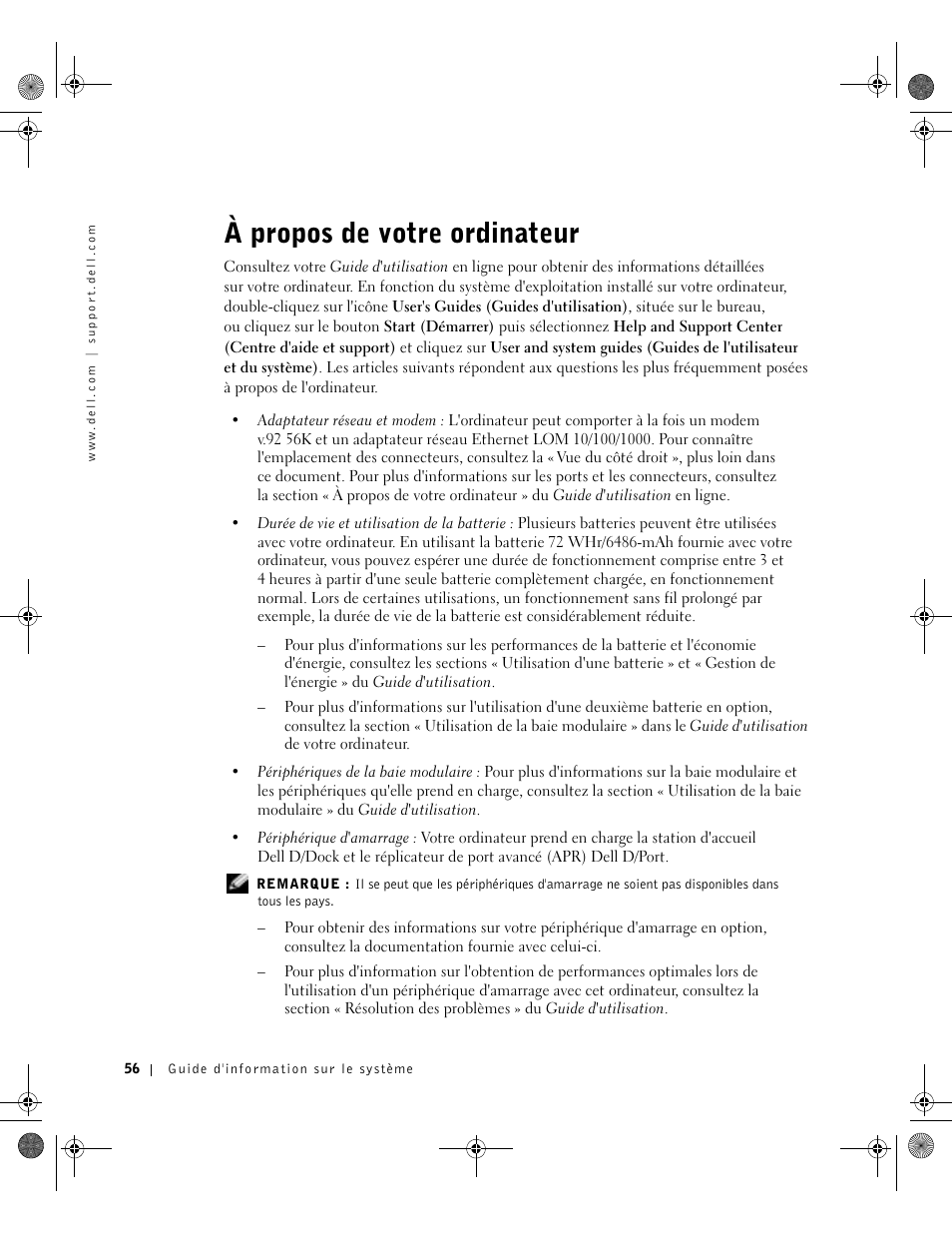 À propos de votre ordinateur | Dell Precision M60 User Manual | Page 58 / 144