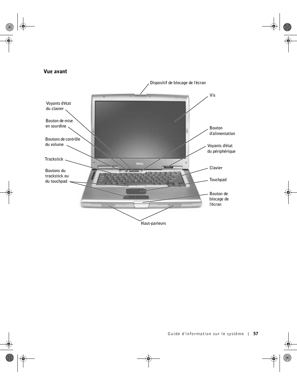 Vue avant | Dell Precision M60 User Manual | Page 59 / 144