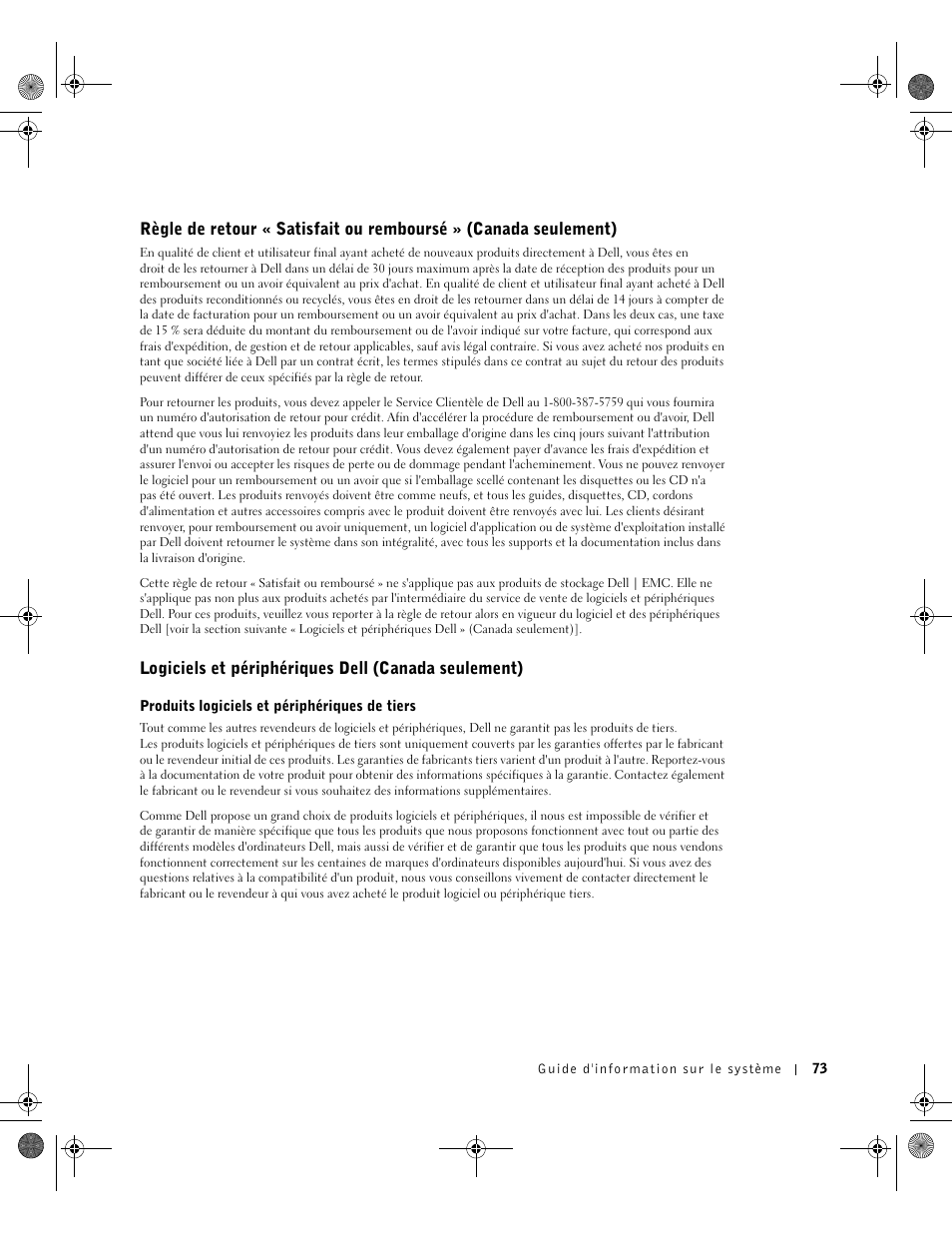 Logiciels et périphériques dell (canada seulement) | Dell Precision M60 User Manual | Page 75 / 144