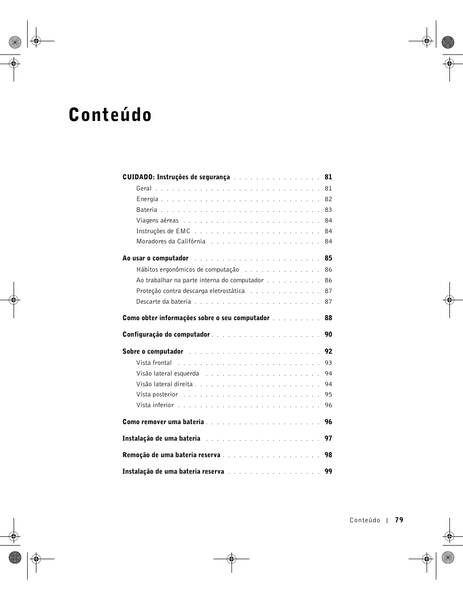 Conteúdo | Dell Precision M60 User Manual | Page 81 / 144