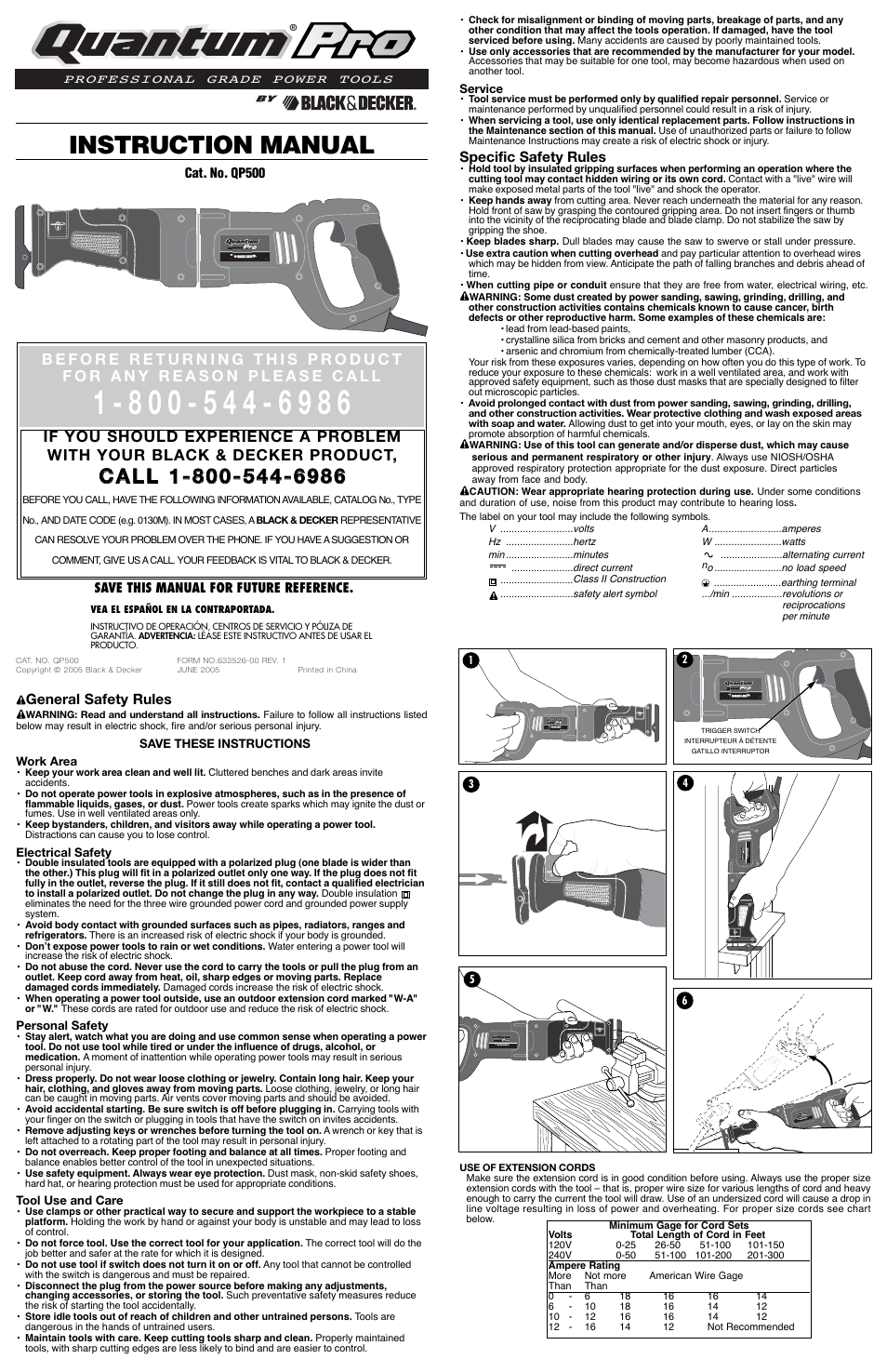 Black & Decker Quantum Pro QP500 User Manual | 5 pages