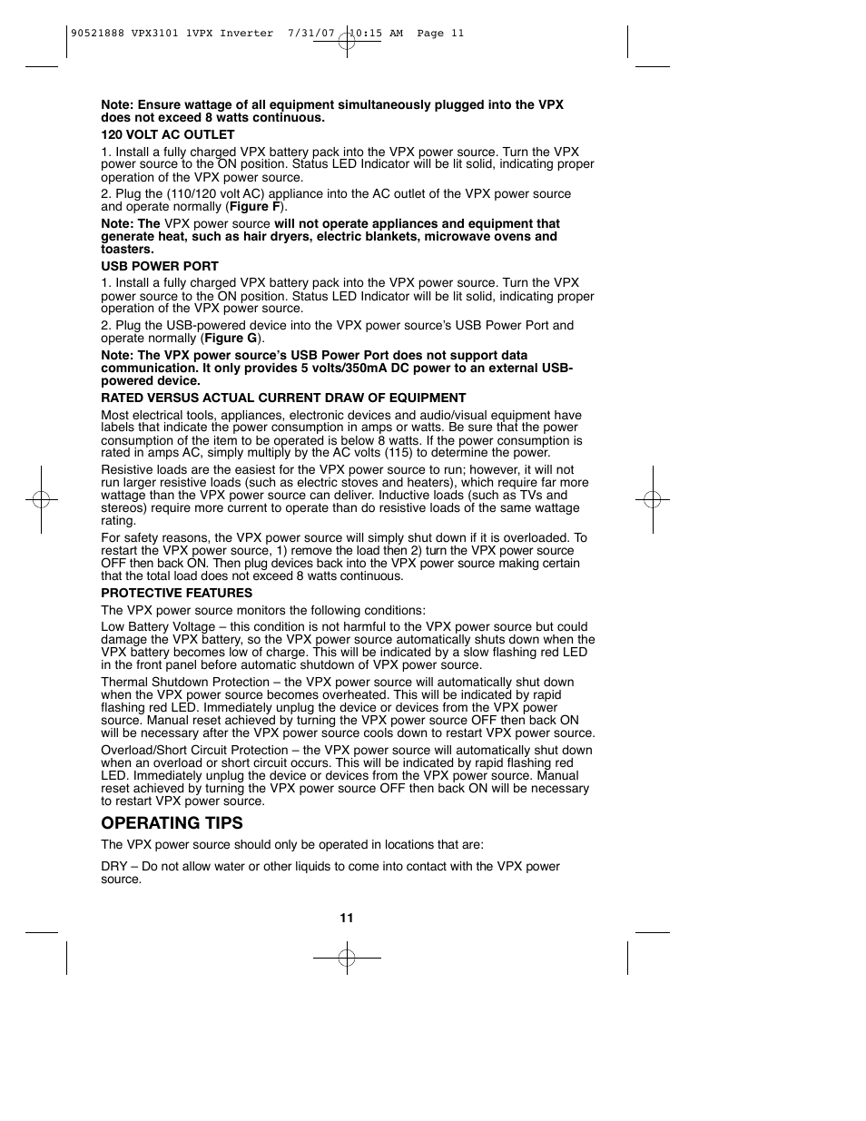 Operating tips | Black & Decker 1VPX 90521888 User Manual | Page 11 / 47